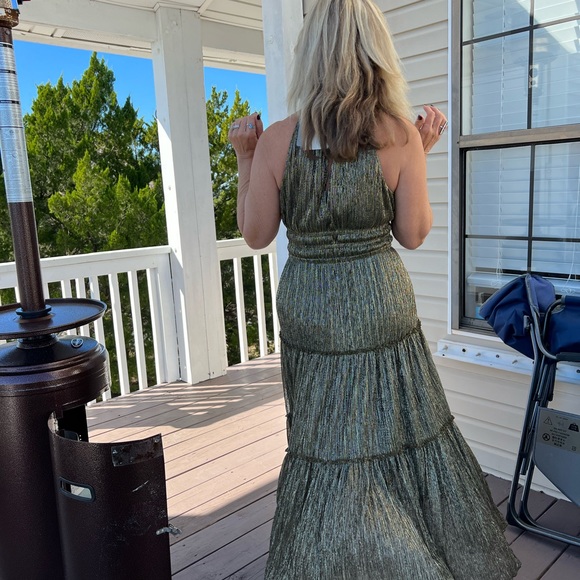 A.L.C. Elara Golde Lurex MIDI Dress - Picture 3 of 8